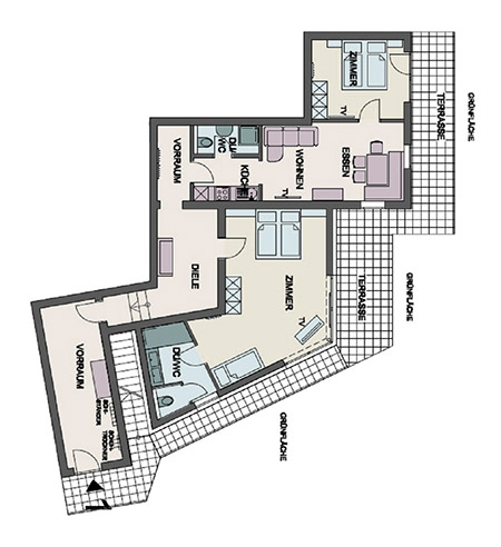 Apartment 1 - ground plan