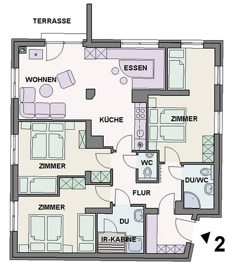 Apartment 2 - Grundriss